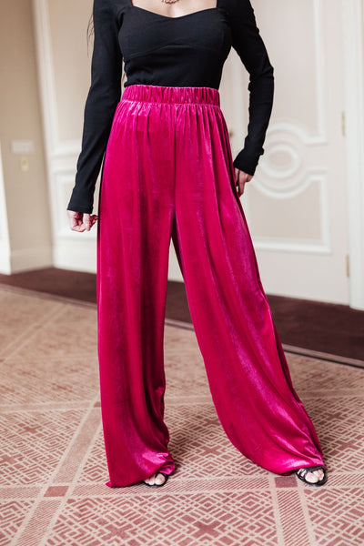 Cleo Velvet Wide Leg Pants