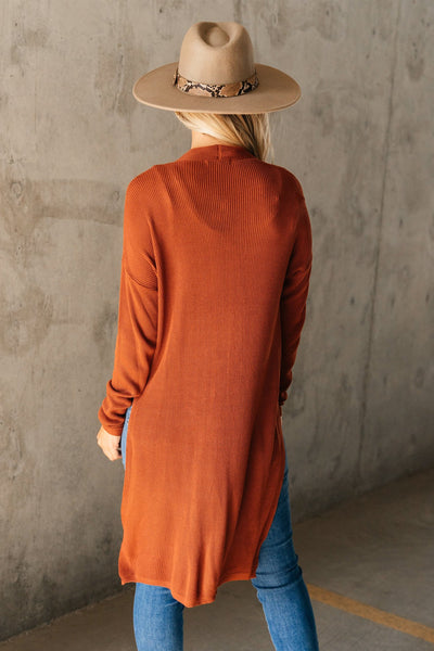 Coastal Town Cardigan in Rust