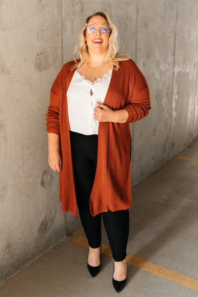 Coastal Town Cardigan in Rust