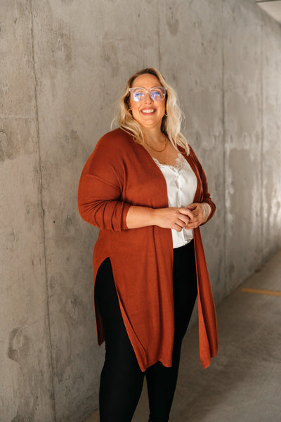 Coastal Town Cardigan in Rust