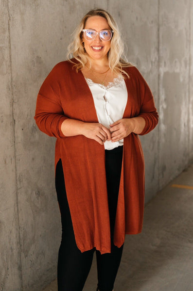 Coastal Town Cardigan in Rust