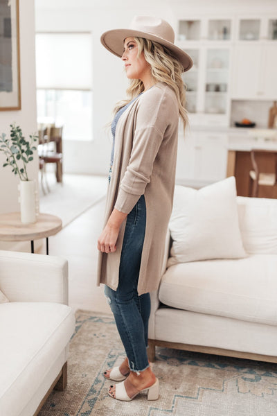 Coastal Town Cardigan in Taupe