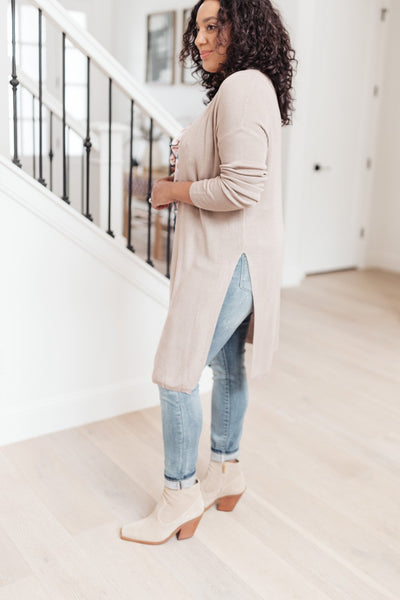 Coastal Town Cardigan in Taupe