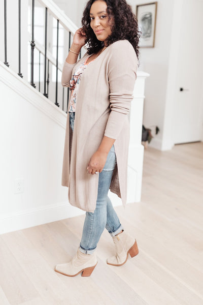 Coastal Town Cardigan in Taupe