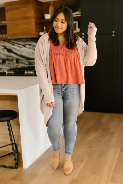 Cozy Cardi In Taupe