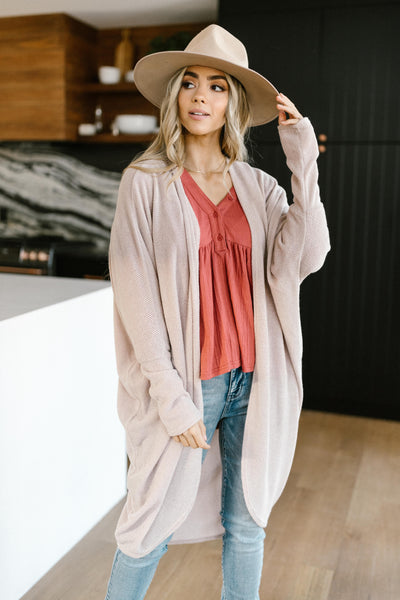 Cozy Cardi In Taupe