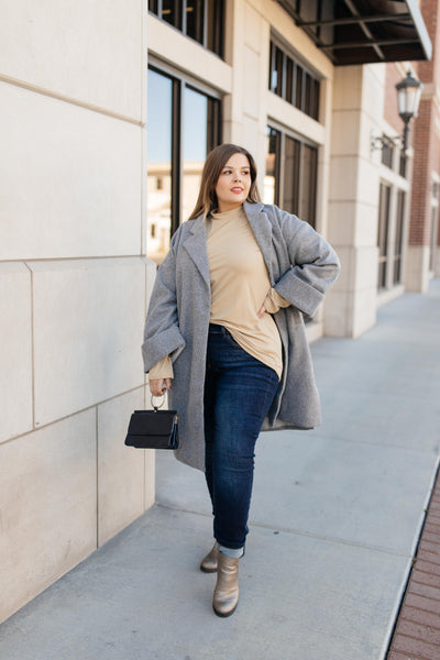 Deconstructed Oversized Trench Coat in Stone Gray