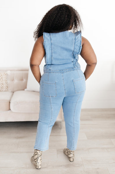 PREORDER: Denim Ruffles Jumpsuit