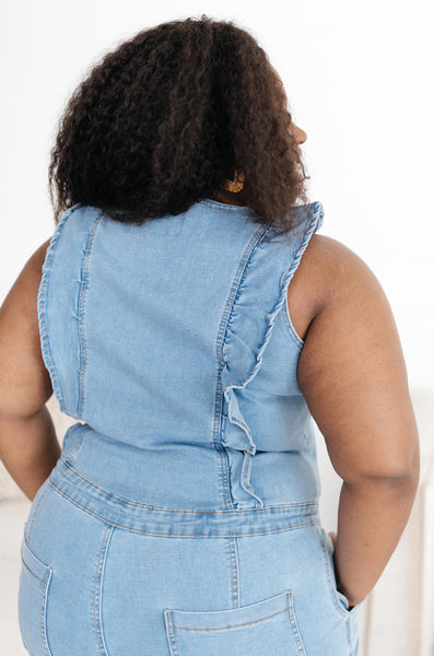 PREORDER: Denim Ruffles Jumpsuit