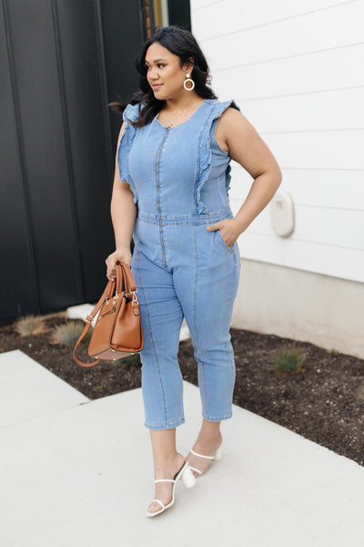 PREORDER: Denim Ruffles Jumpsuit