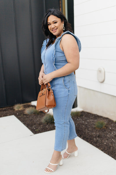 Denim Ruffles Jumpsuit