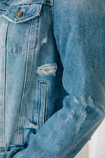 Distressed Vibes Denim Jacket