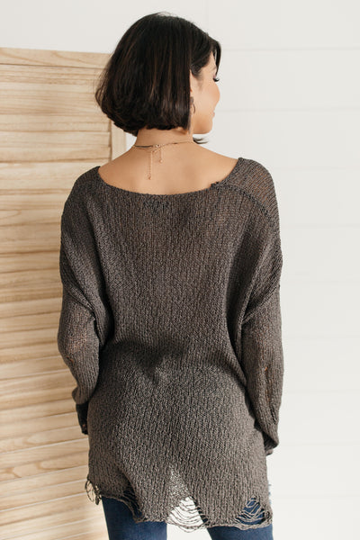 Distressed and Proud Sweater in Black