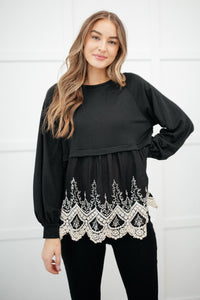 Dreaming of Lace Top In Black