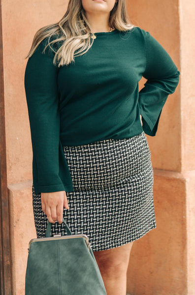 Elly Tweed Skirt in Black