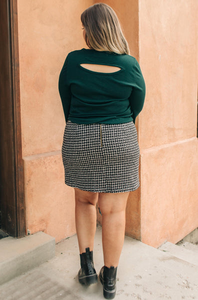 Elly Tweed Skirt in Black