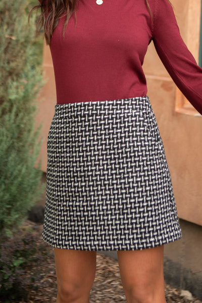 Elly Tweed Skirt in Black