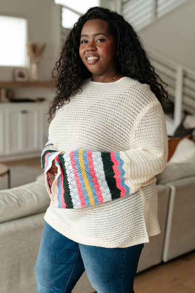 End of the Story Striped Sleeve Sweater