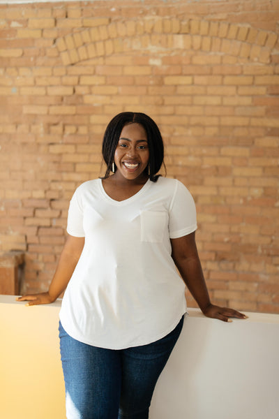 Essential V-Neck Tee In Ivory