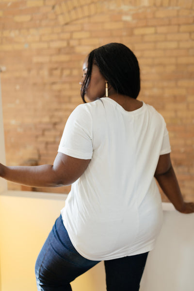 Essential V-Neck Tee In Ivory