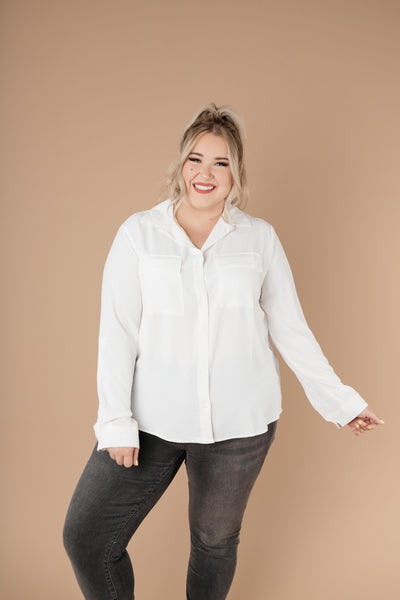 Every Girl's Go-To White Button Down