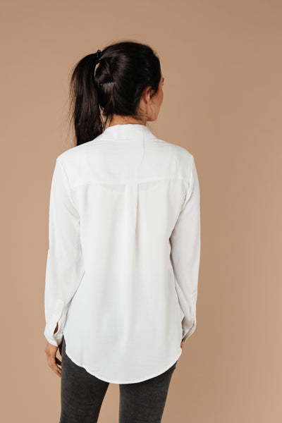 Every Girl's Go-To White Button Down