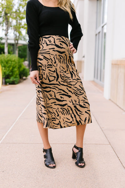 Eye Of The Tiger Midi Skirt