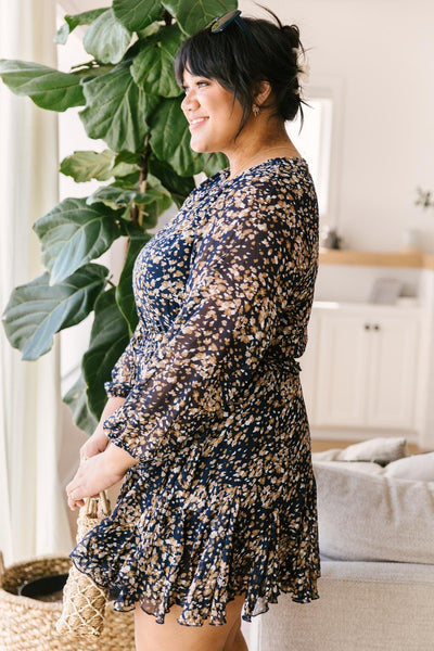 Fancy Me Floral Dress in Navy