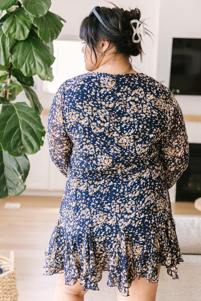 Fancy Me Floral Dress in Navy