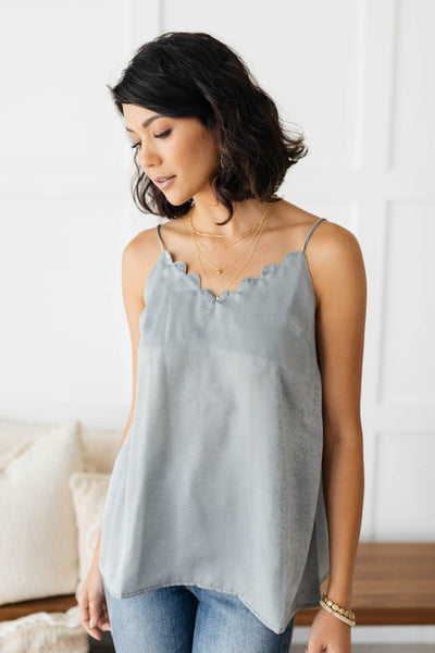 Full Scallop Sage Camisole