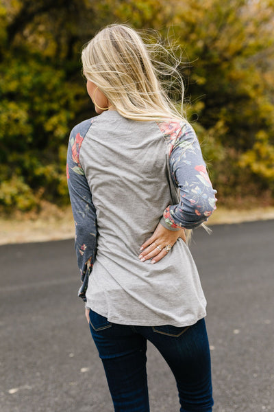 Faded Floral Raglan Tee