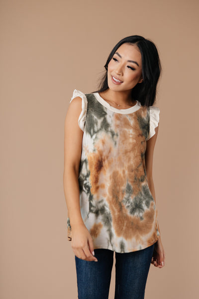 Falling Leaves Textured Tie Dye Top