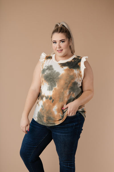 Falling Leaves Textured Tie Dye Top