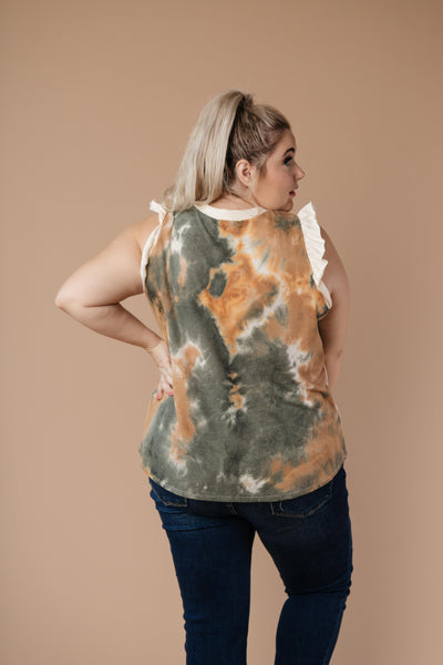 Falling Leaves Textured Tie Dye Top