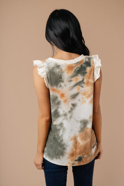 Falling Leaves Textured Tie Dye Top