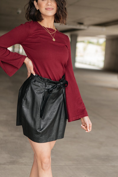 Faux But Fabulous Leather Skirt In Black