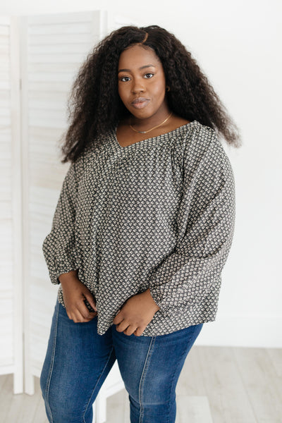 Feelin' The Breeze Blouse in Charcoal