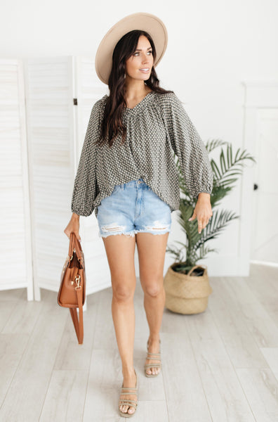 Feelin' The Breeze Blouse in Charcoal