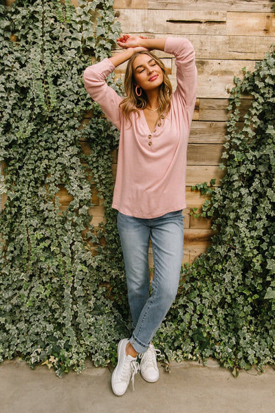 Feeling Cozy Top in Pink