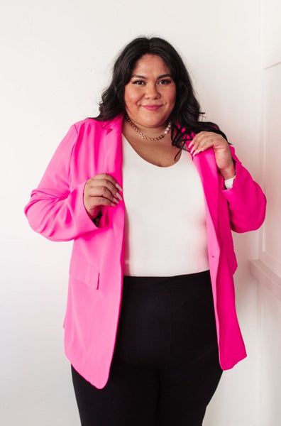 Fierce and Chic Blazer in Hot Pink