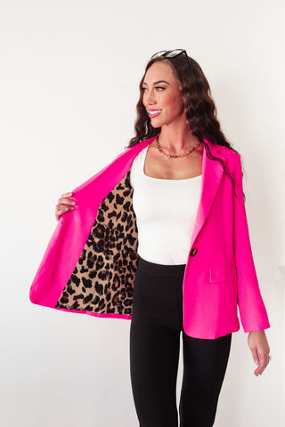 Fierce and Chic Blazer in Hot Pink