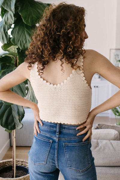 Floral Cropped Tank Sweater