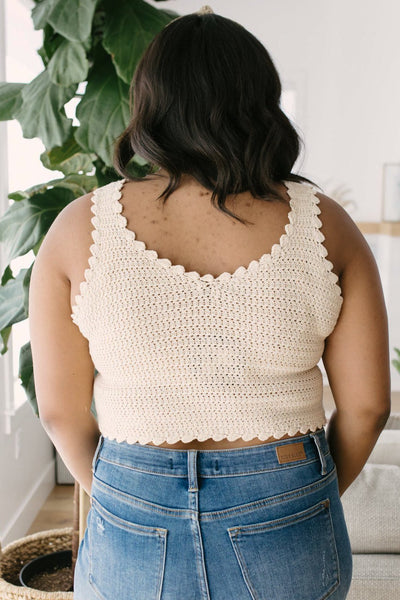 Floral Cropped Tank Sweater