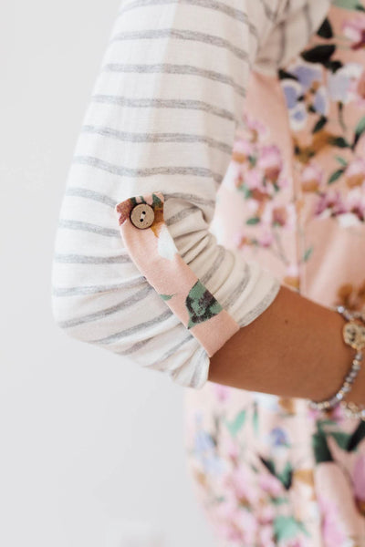 Floral Watercolor Raglan Top