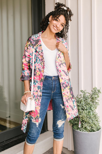 Floral Whimsy Trench