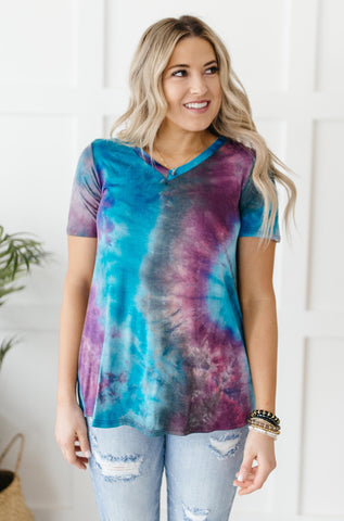 Forever in Love Tee in Teal and Purple