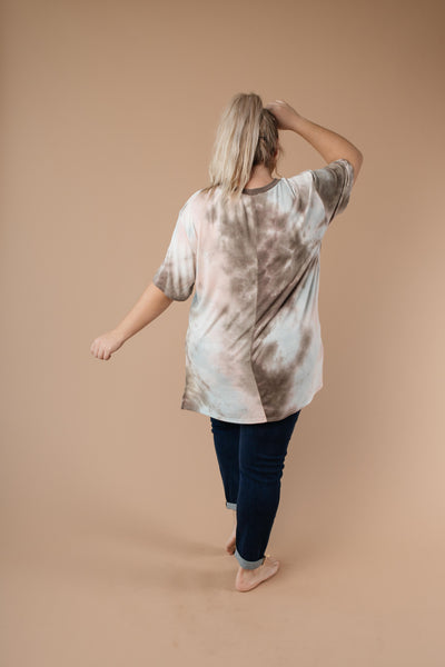 Forgotten Dreams Tie Dye Top In Taupe