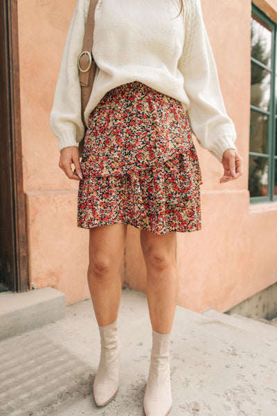 Four Seasons Floral Mini Skirt