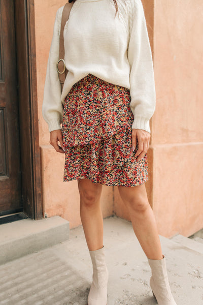 Four Seasons Floral Mini Skirt