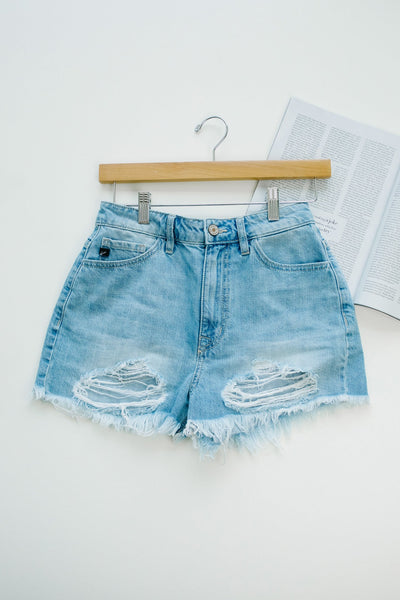 Frazzled Mom Light Wash Cutoffs